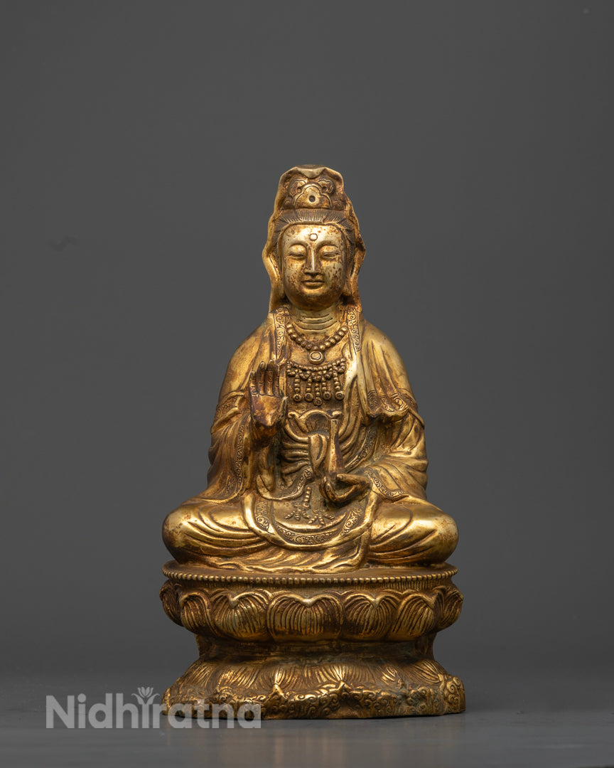Kuan Yin Statue in Antique Finish | Quan Yin Statue Feng Shui