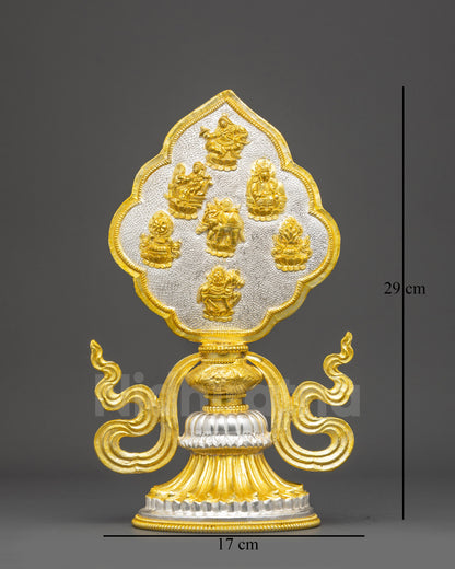 Astamangala set handcrafted copper with gold and silver plating