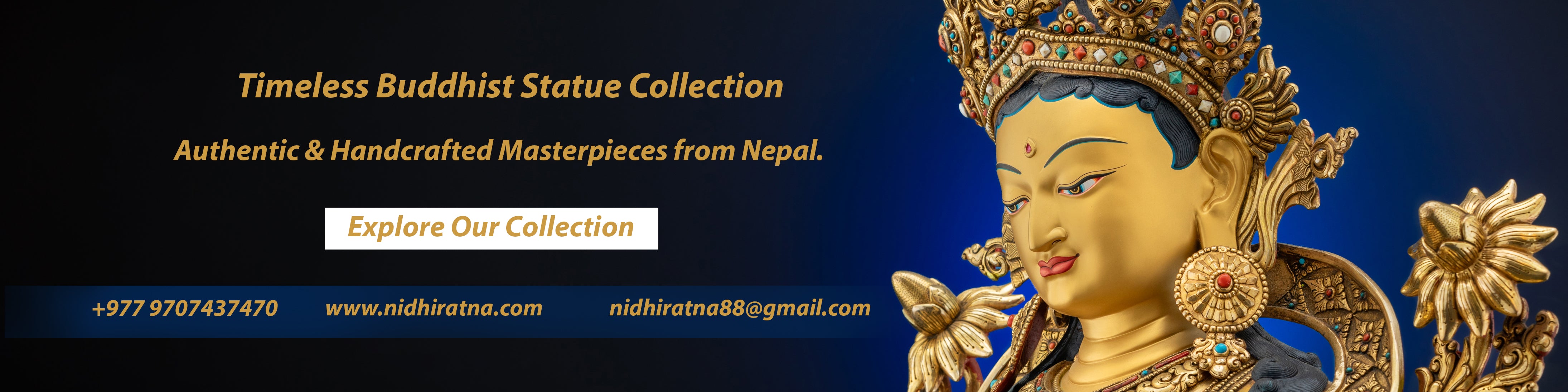 Authentic handcrafted Buddhist statues from Patan, Nepal. Timeless Buddhist Statue Collection for sincere practitioners and collectors at Nidhiratna.