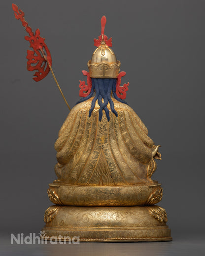 Authentic Guru Rinpoche sculpture for home and temple, reflecting divine presence and intricate Nepalese craftsmanship