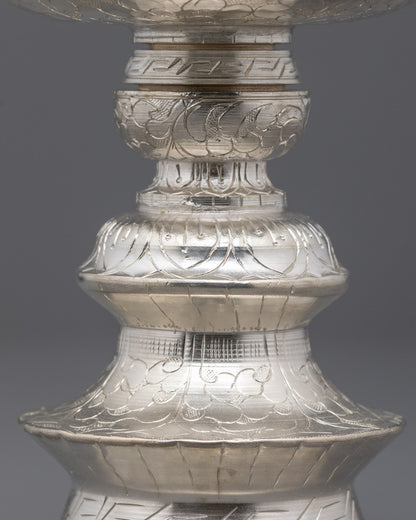 Authentic Nepali Butter Lamp for Prayer, Temple Ceremonies, and Full Moon Offerings