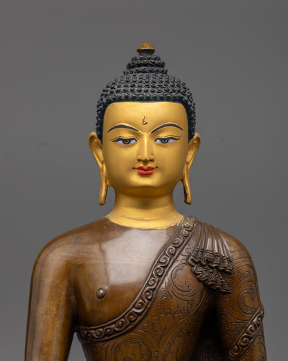 Authentic Oxidized Shakyamuni Buddha Statue – Handmade Nepalese Buddhist Art
