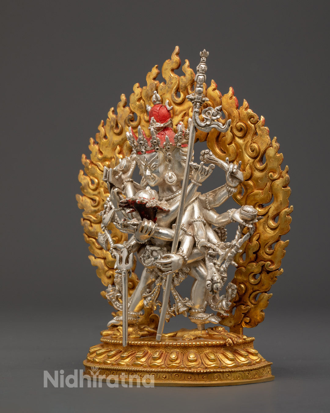 Authentic Tibetan Buddhist Chakrasamvara statue for home altar and meditation room decor with spiritual significance