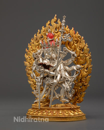 Authentic Tibetan Buddhist Chakrasamvara statue for home altar and meditation room decor with spiritual significance