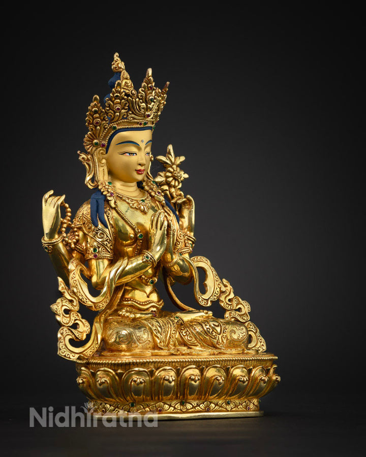 Four Armed Chenrezig Altar Statue |  Chenrezig Buddha