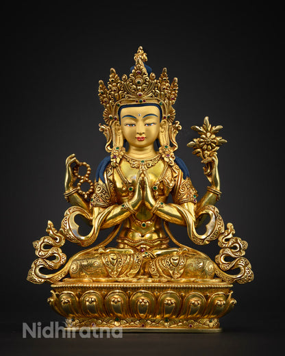 Four Armed Chenrezig Altar Statue |  Chenrezig Buddha
