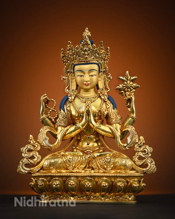 Four Armed Chenrezig Altar Statue |  Chenrezig Buddha