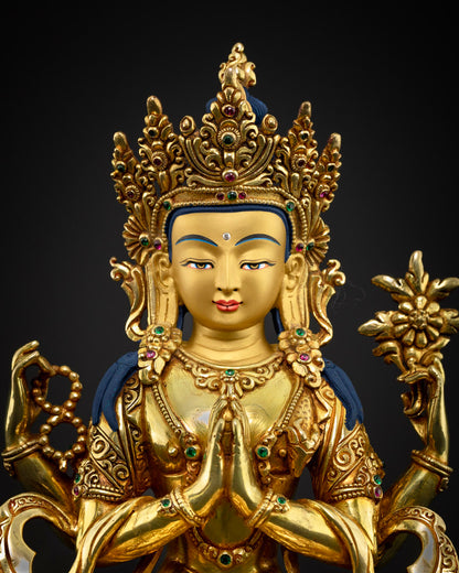 Four Armed Chenrezig Altar Statue |  Chenrezig Buddha