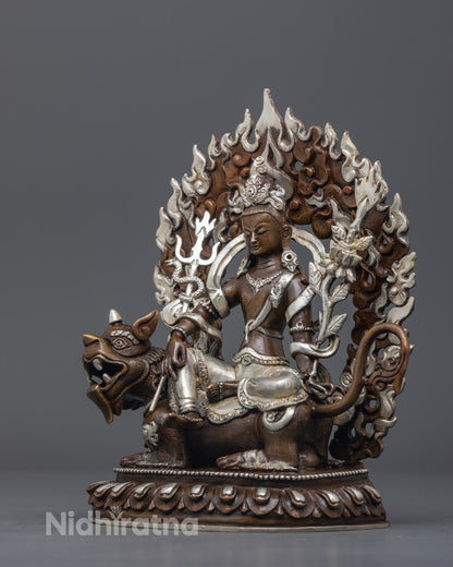 Simhanada Avalokiteshvara Statue | Traditional Tibetan Art