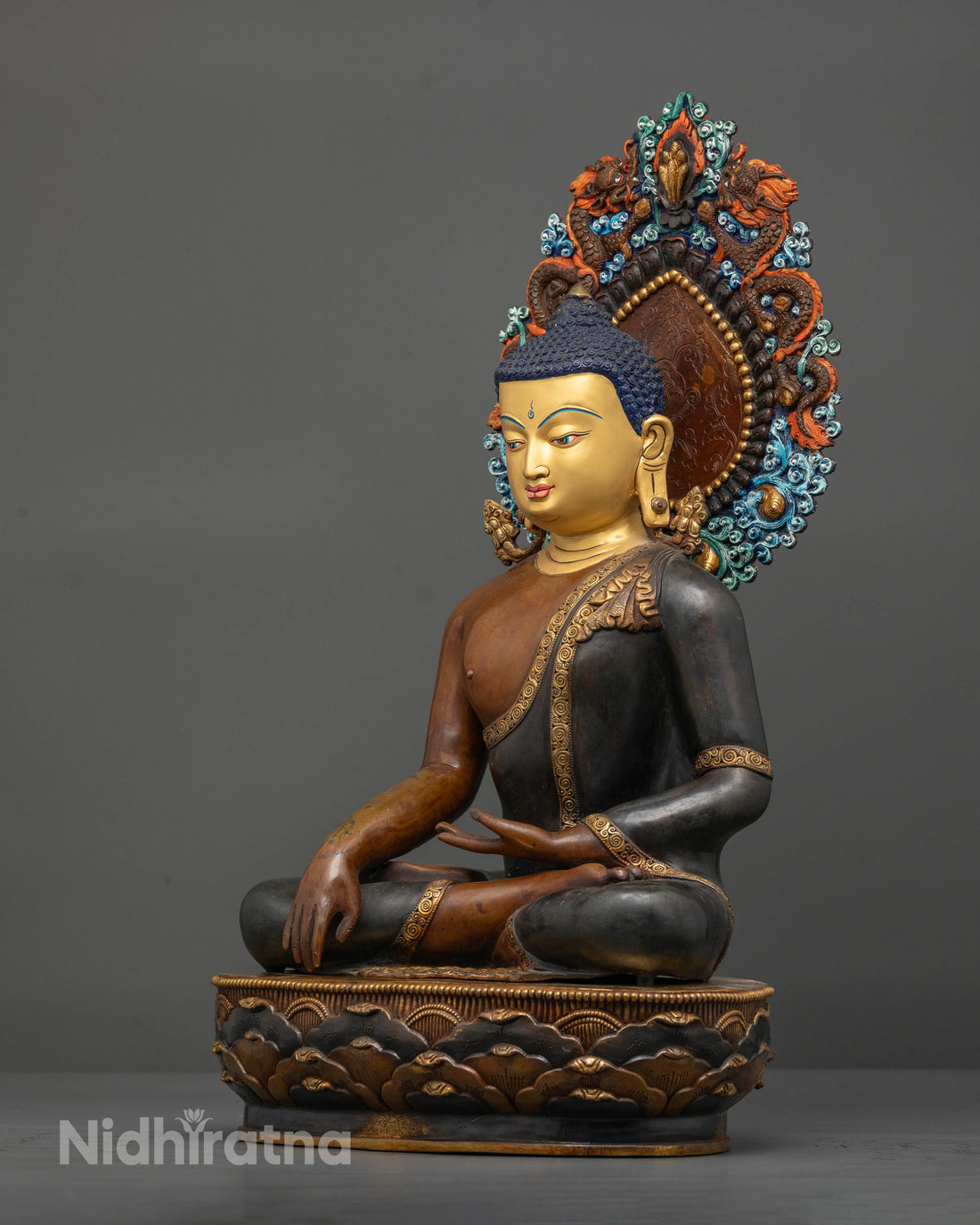 Ancient 19 Inch Shakyamuni Buddha with Halo