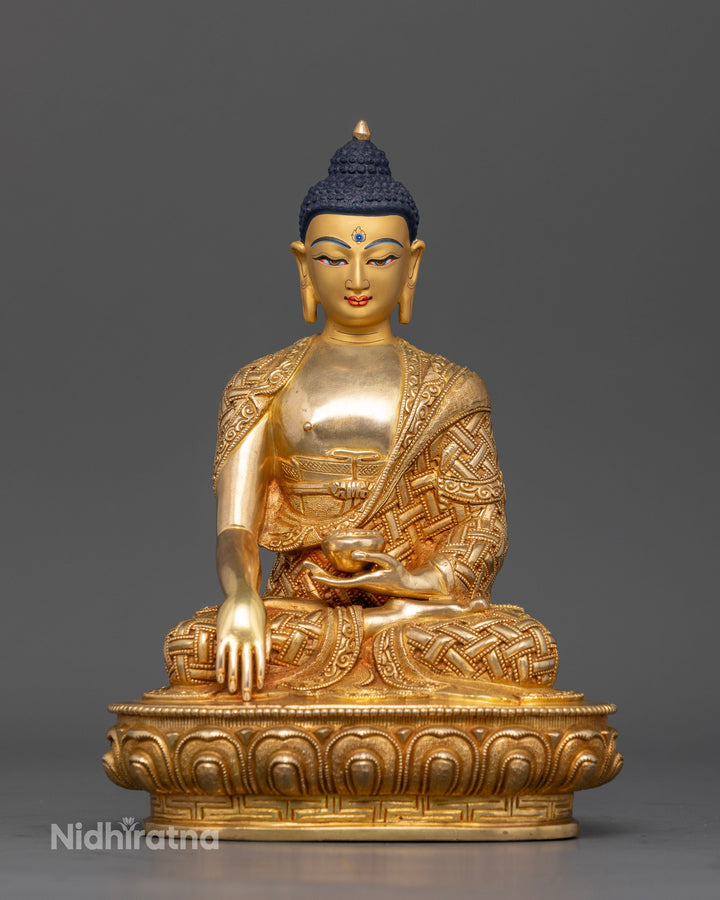 Embrace Serenity: 24K Gold Gilded Buddha Shakyamuni Statue