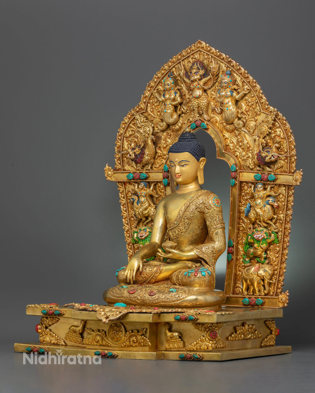 Shakyamuni Buddha Enthroned: Symbol of Enlightenment and Compassion