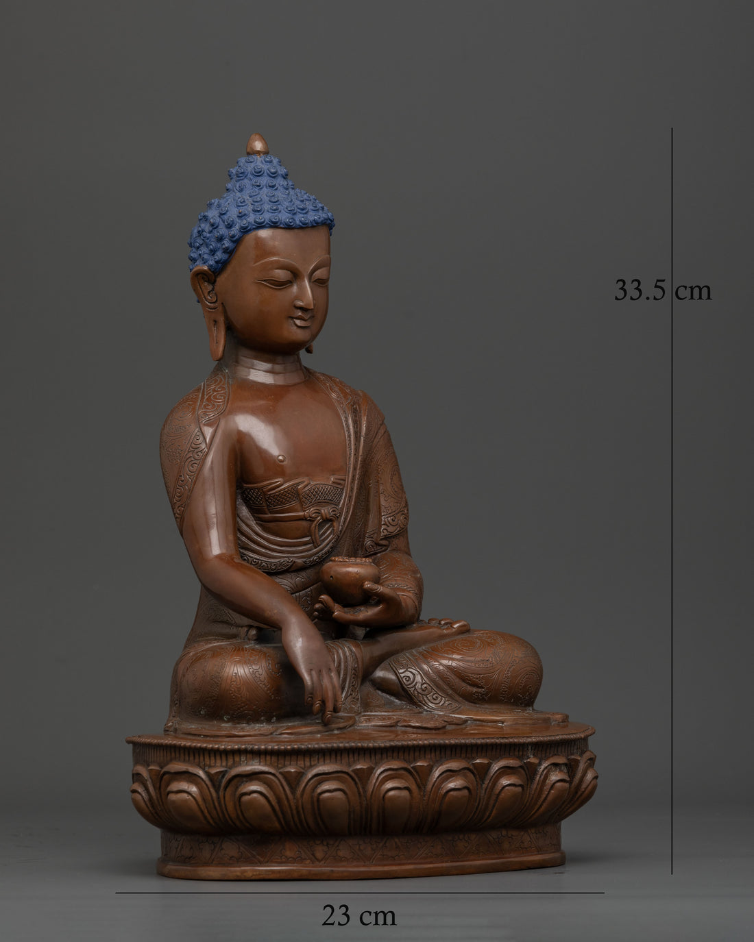 Oxidized Shakyamuni Buddha Statue: Perfect for Buddhist Practice