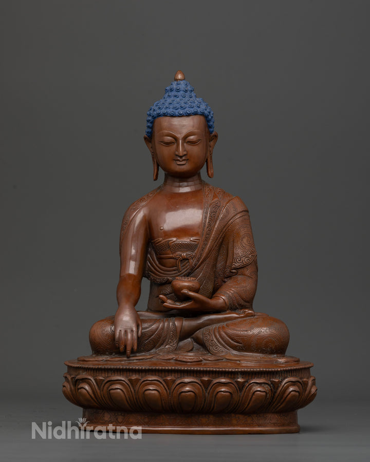 Oxidized Shakyamuni Buddha Statue: Perfect for Buddhist Practice