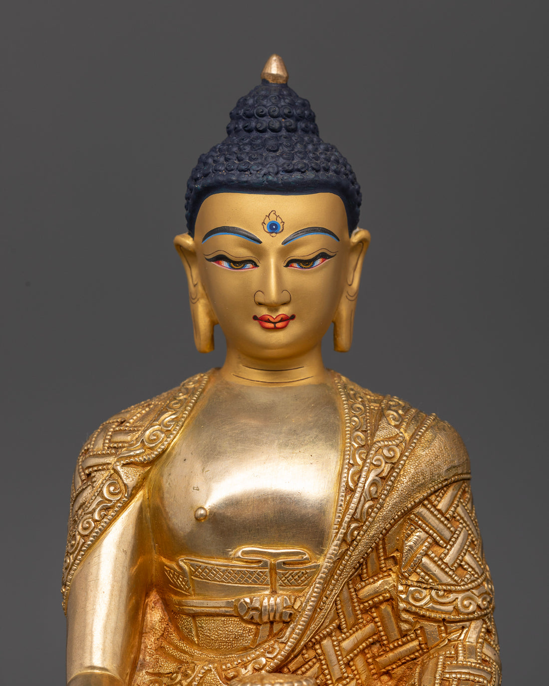 Embrace Serenity: 24K Gold Gilded Buddha Shakyamuni Statue