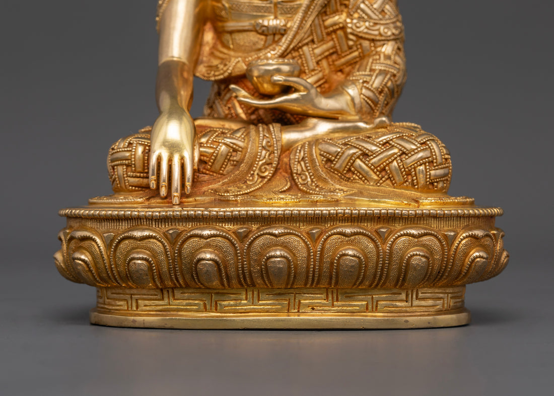 Embrace Serenity: 24K Gold Gilded Buddha Shakyamuni Statue