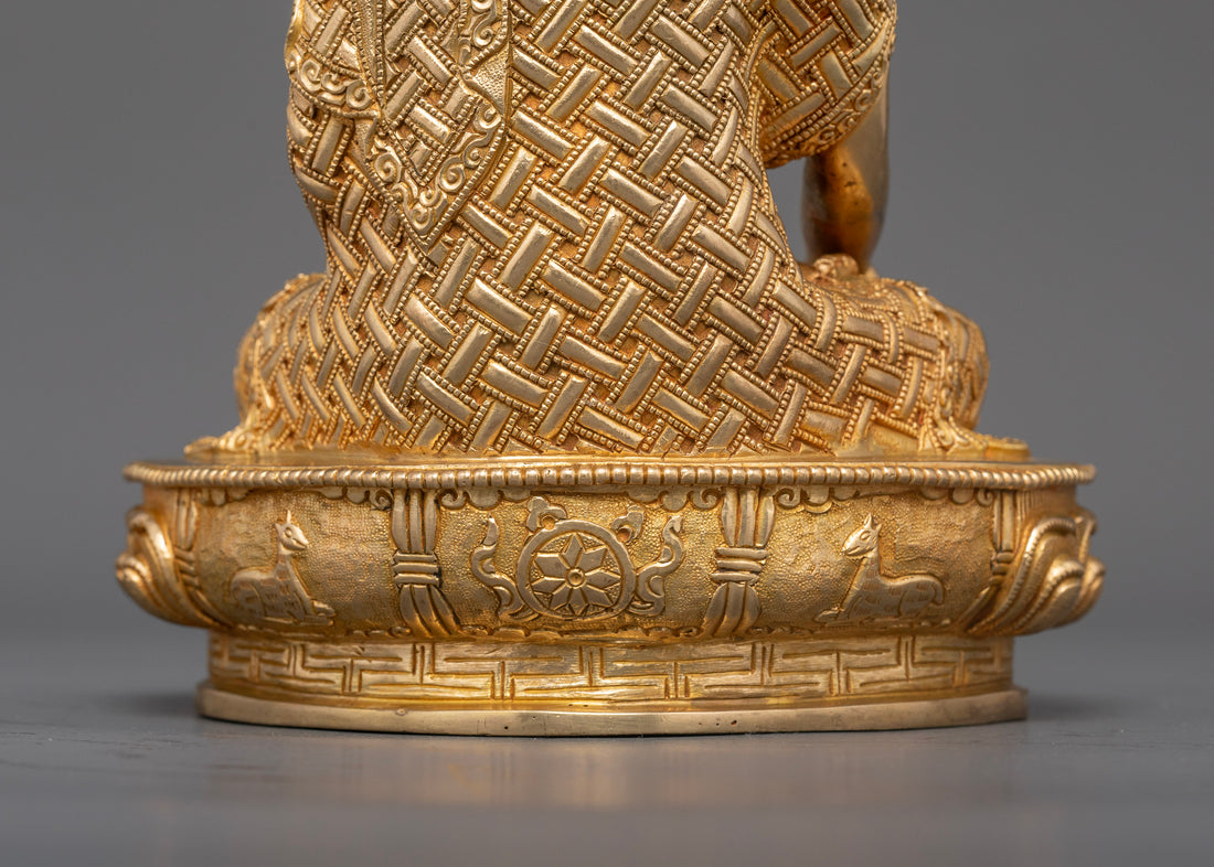 Embrace Serenity: 24K Gold Gilded Buddha Shakyamuni Statue