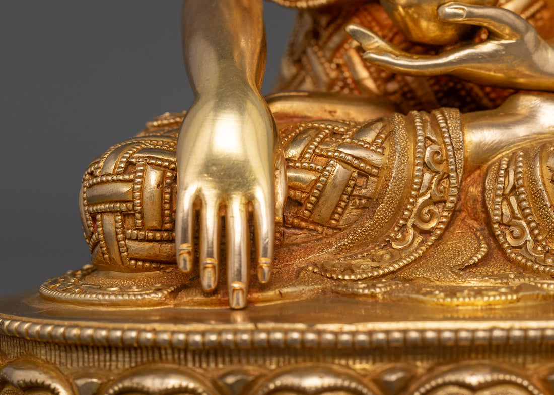 Embrace Serenity: 24K Gold Gilded Buddha Shakyamuni Statue