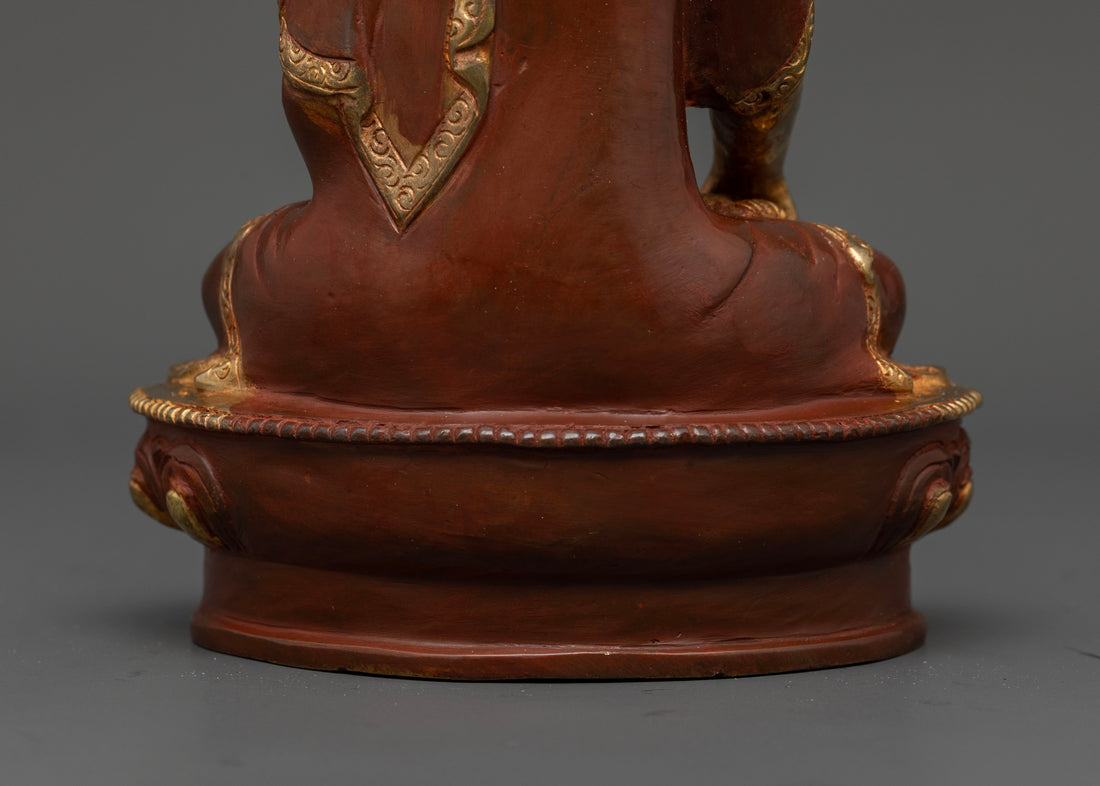 Oxidized Copper Shakyamuni Buddha Statue: Perfect for Altars