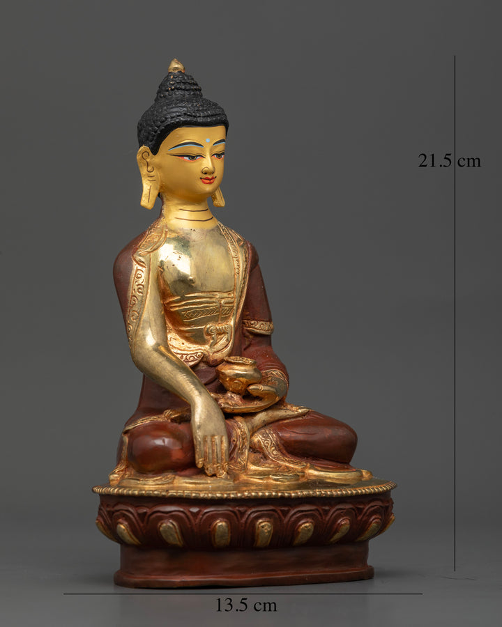 Oxidized Copper Shakyamuni Buddha Statue: Perfect for Altars