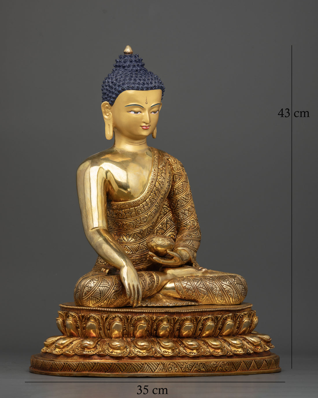 Luxurious Spiritual Art for Meditation: Handmade Shakyamuni Buddha