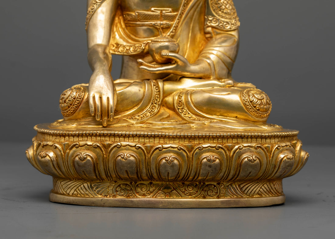 13 Inch Gold Gilded Buddha Statue for Spiritual Practice