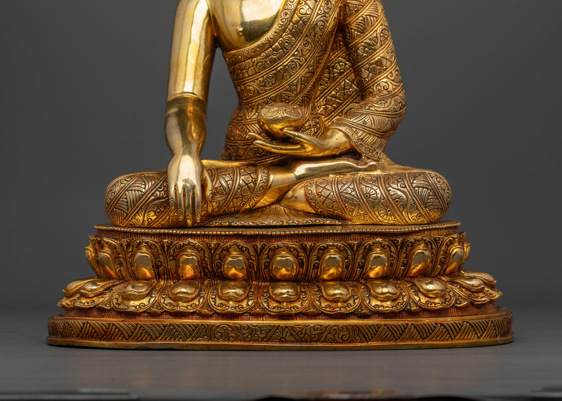 Luxurious Spiritual Art for Meditation: Handmade Shakyamuni Buddha