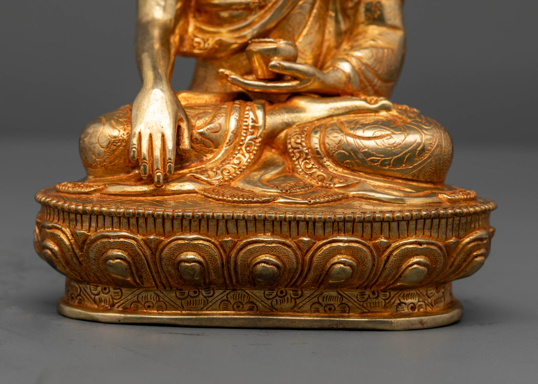 8 Inch Shakyamuni Buddha Statue on Lotus