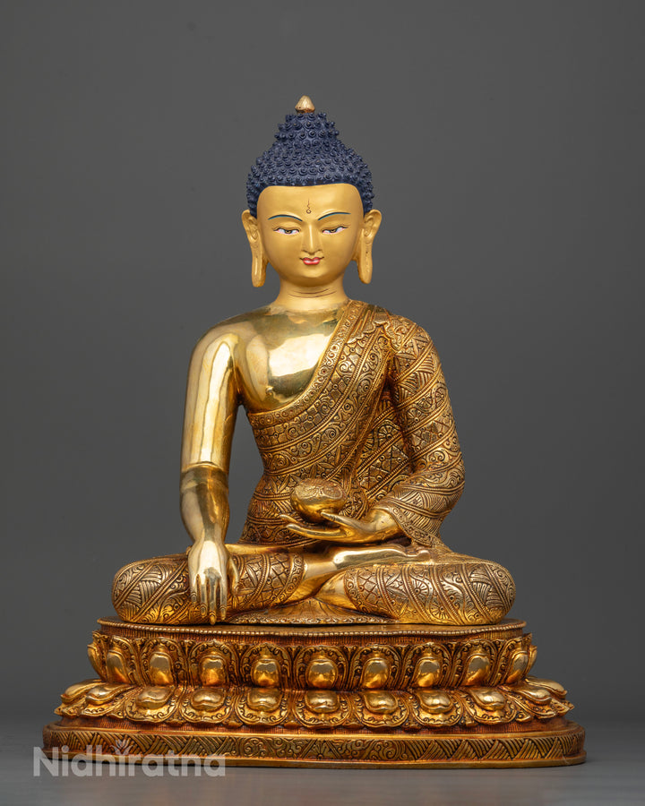 Luxurious Spiritual Art for Meditation: Handmade Shakyamuni Buddha