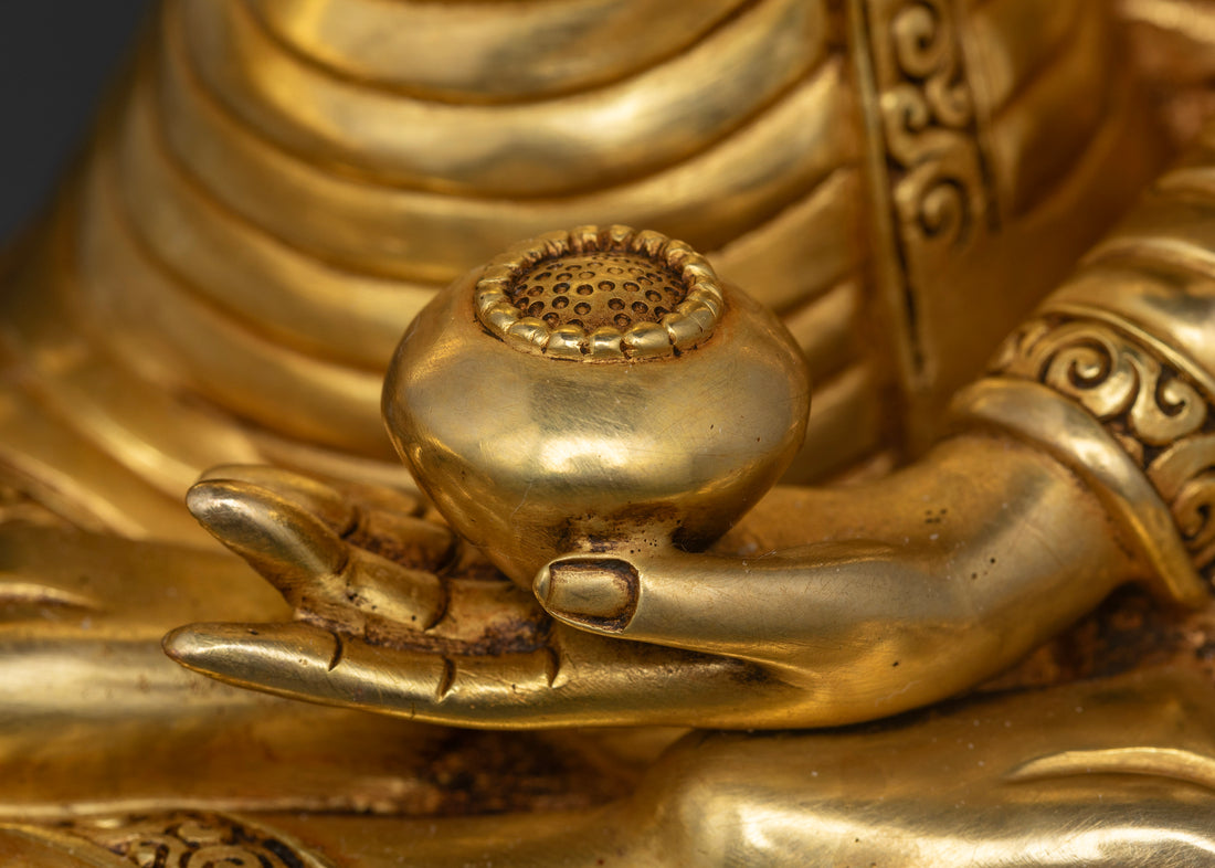 Buddha Shakyamuni: The Enlightened One in Gold Gilded Splendor