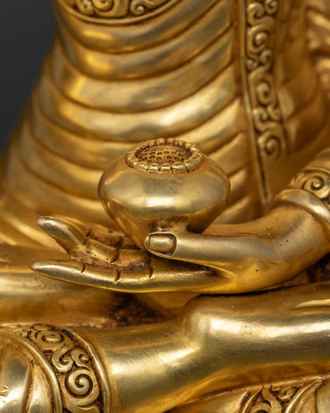 Buddha Shakyamuni: The Enlightened One in Gold Gilded Splendor