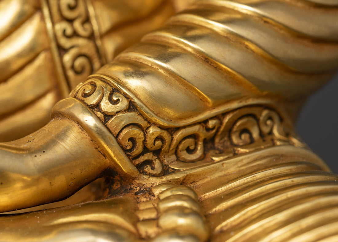 Buddha Shakyamuni: The Enlightened One in Gold Gilded Splendor