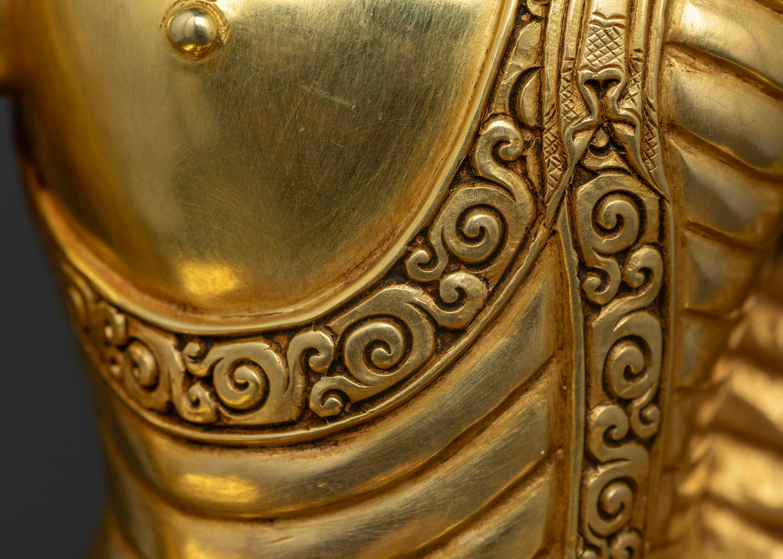 Buddha Shakyamuni: The Enlightened One in Gold Gilded Splendor