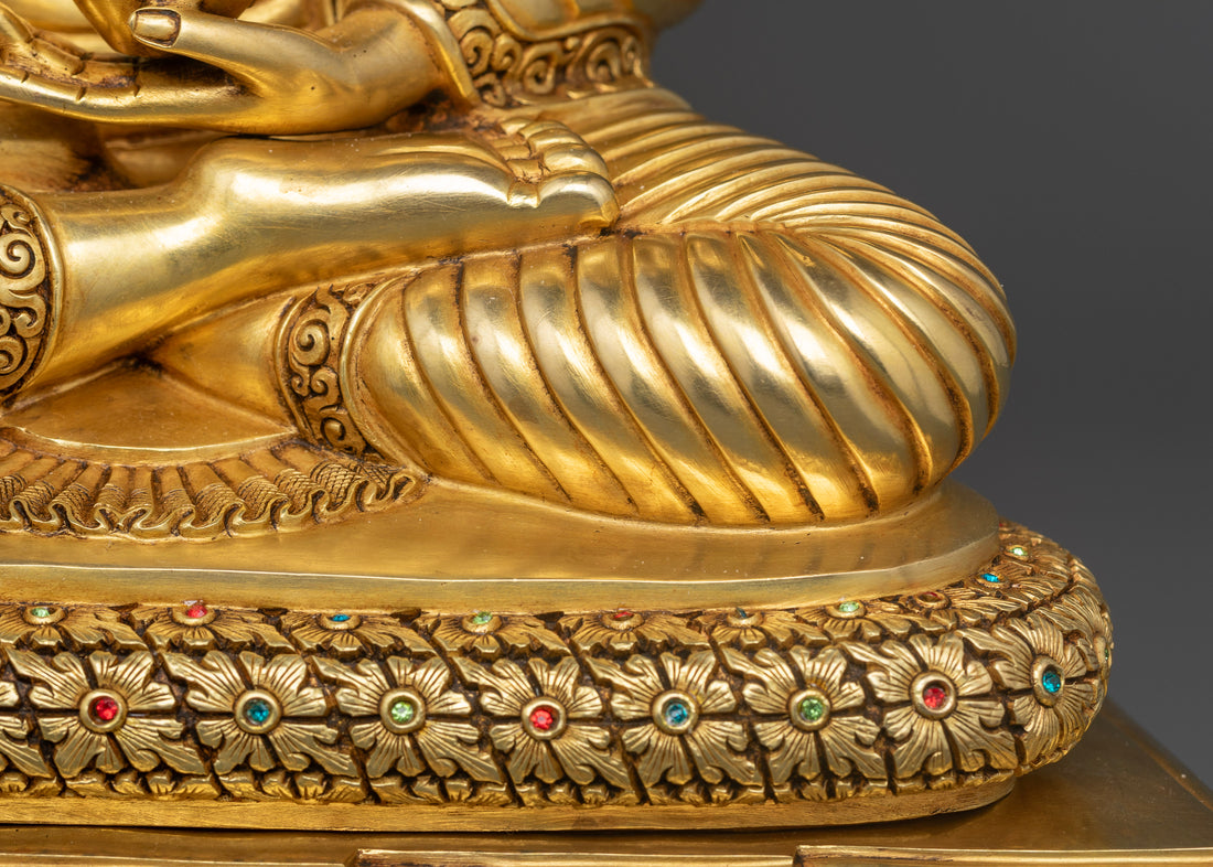 Buddha Shakyamuni: The Enlightened One in Gold Gilded Splendor