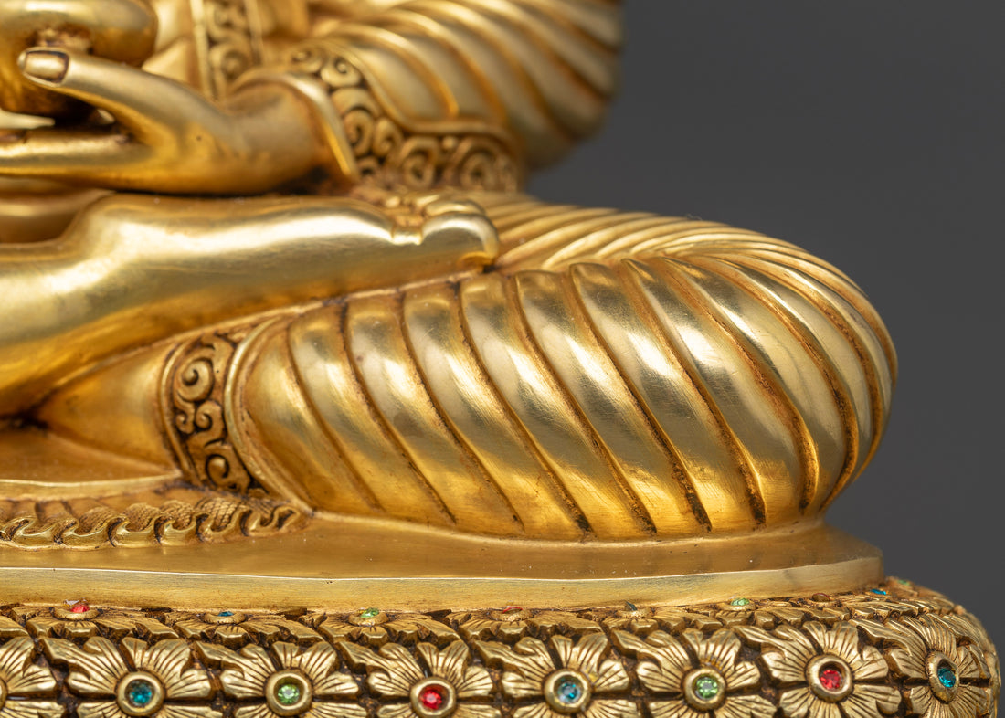 Buddha Shakyamuni: The Enlightened One in Gold Gilded Splendor