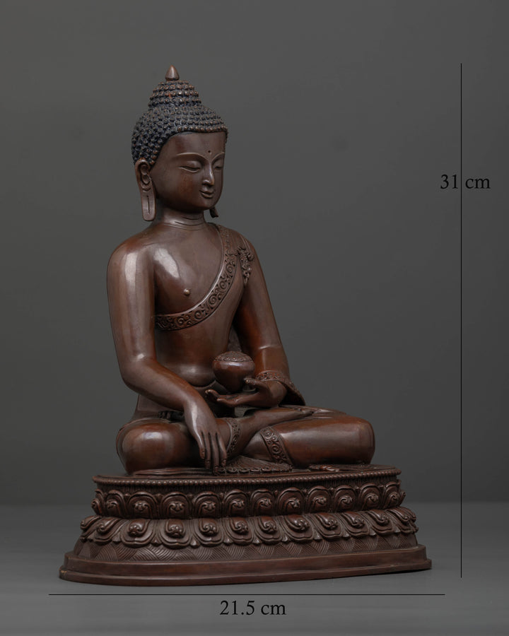 Oxidized Shakyamuni Buddha Statue: Crafted for Spiritual Serenity