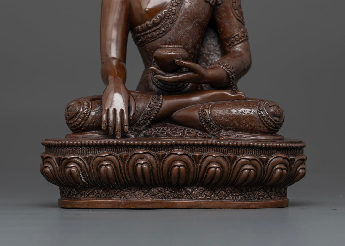 Handmade Full Oxidized Shakyamuni Buddha Statue