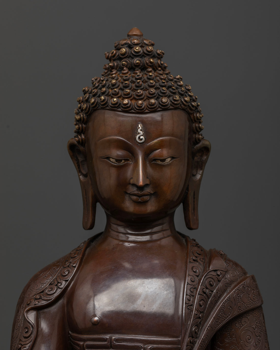 Artistic Oxidized Shakyamuni Buddha Statue With Fine Details