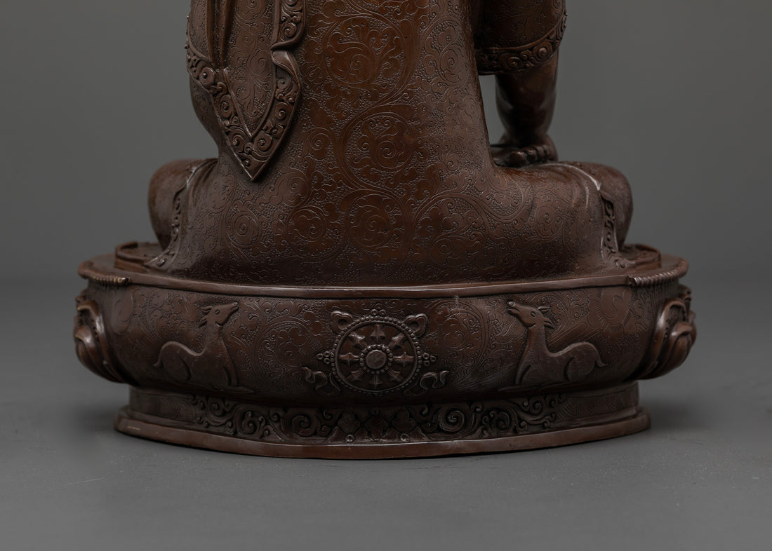 Artistic Oxidized Shakyamuni Buddha Statue With Fine Details