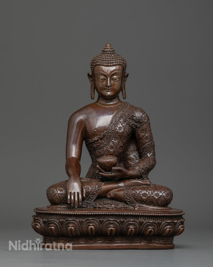 Discover Peace and Enlightenment with This Oxidized Shakyamuni Buddha