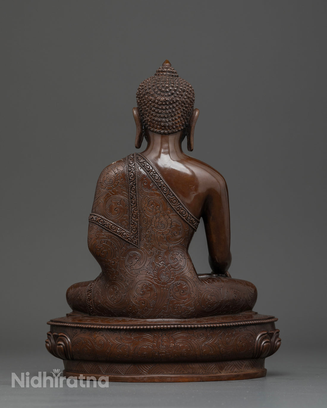 Enhance Inner Peace with This Oxidized Shakyamuni Buddha Sculpture