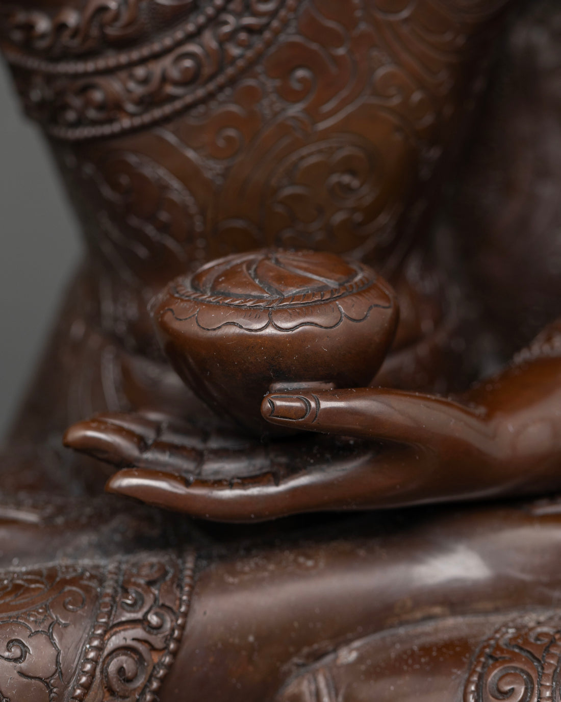 Enhance Inner Peace with This Oxidized Shakyamuni Buddha Sculpture