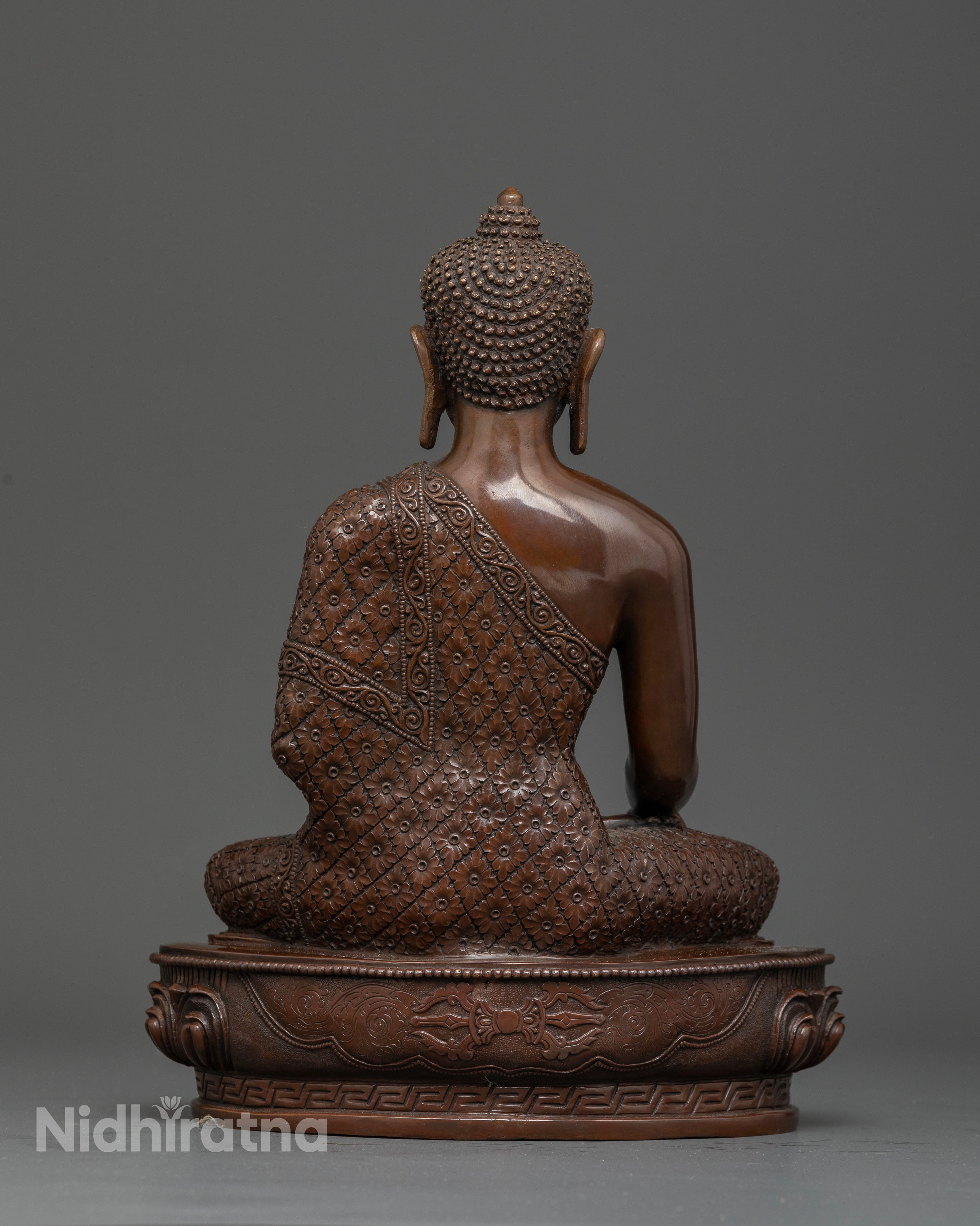 Discover Peace and Enlightenment with This Oxidized Shakyamuni Buddha
