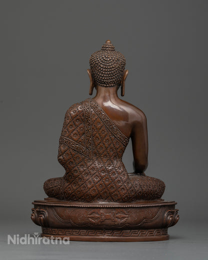 Discover Peace and Enlightenment with This Oxidized Shakyamuni Buddha