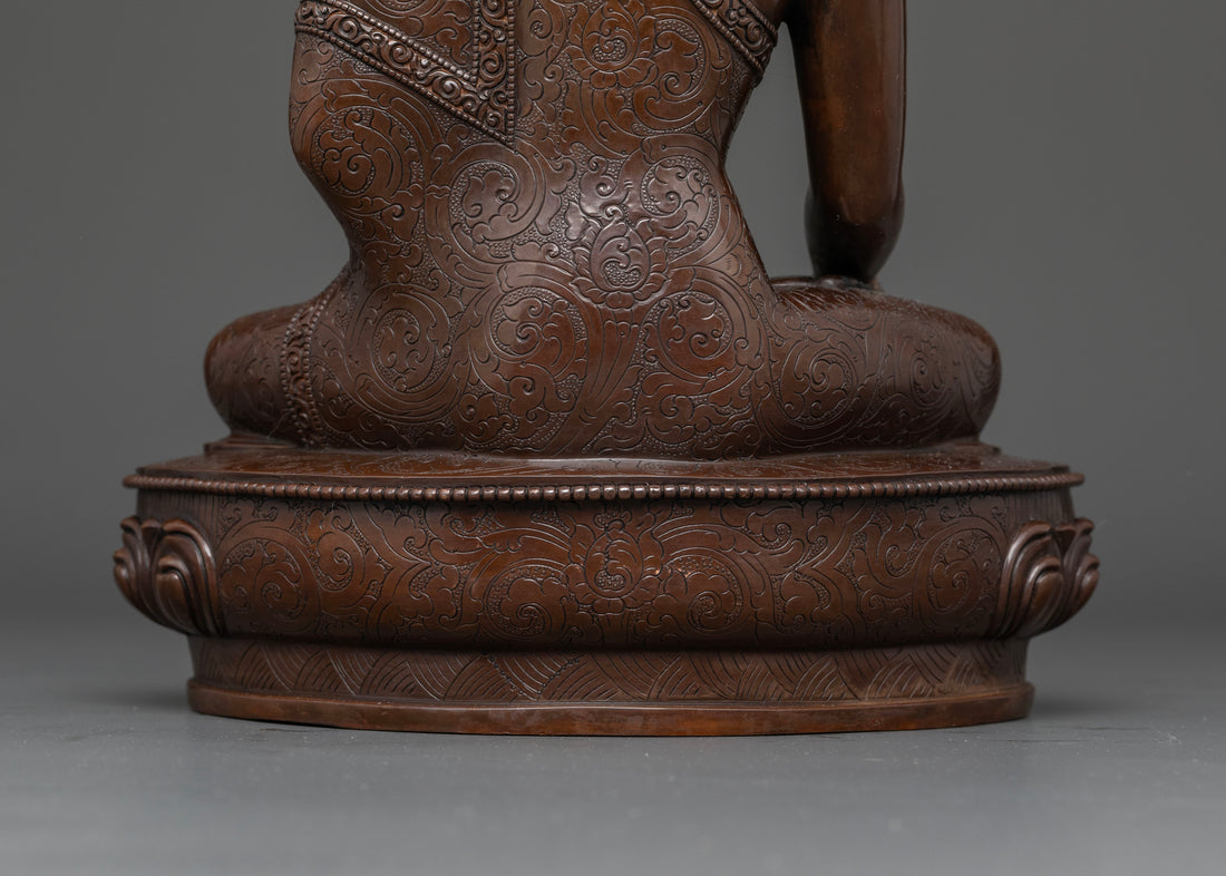 Enhance Inner Peace with This Oxidized Shakyamuni Buddha Sculpture