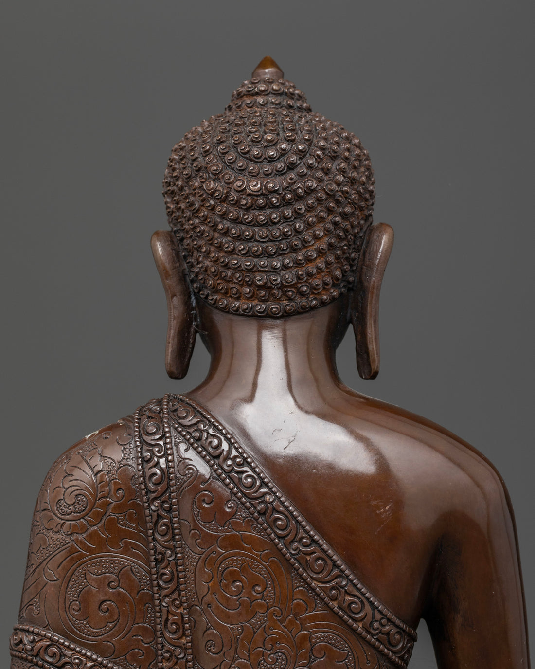 Enhance Inner Peace with This Oxidized Shakyamuni Buddha Sculpture