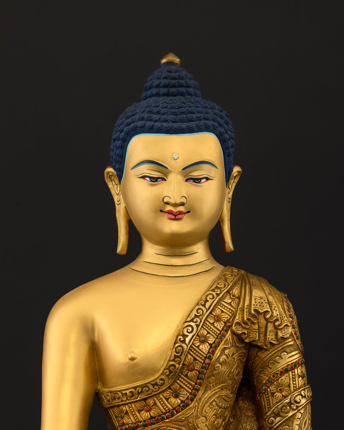 Buddha Shakyamuni: A Masterpiece in Full Gold and Precious Stones