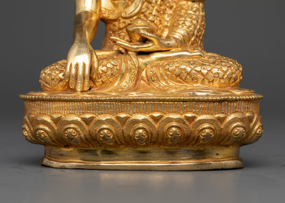 Handcrafted Crowned Buddha Shakyamuni Statue for Home Blessings