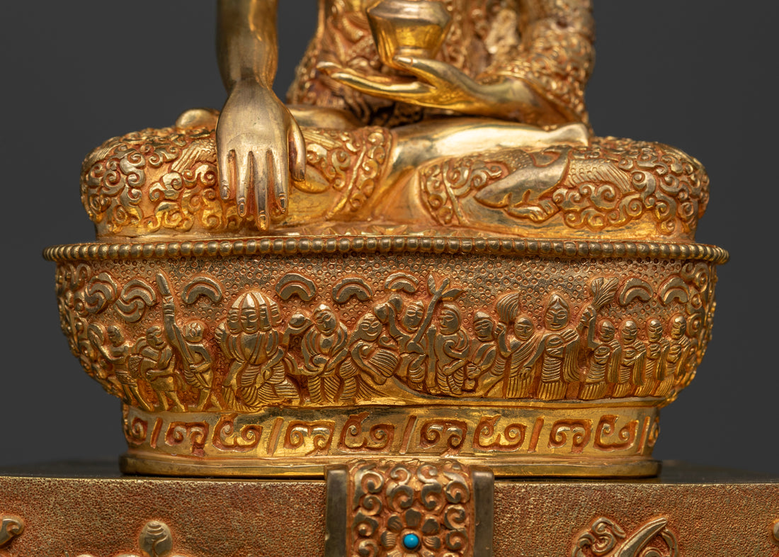 Enlightened Buddha Shakyamuni on a Throne: The Pinnacle of Serenity