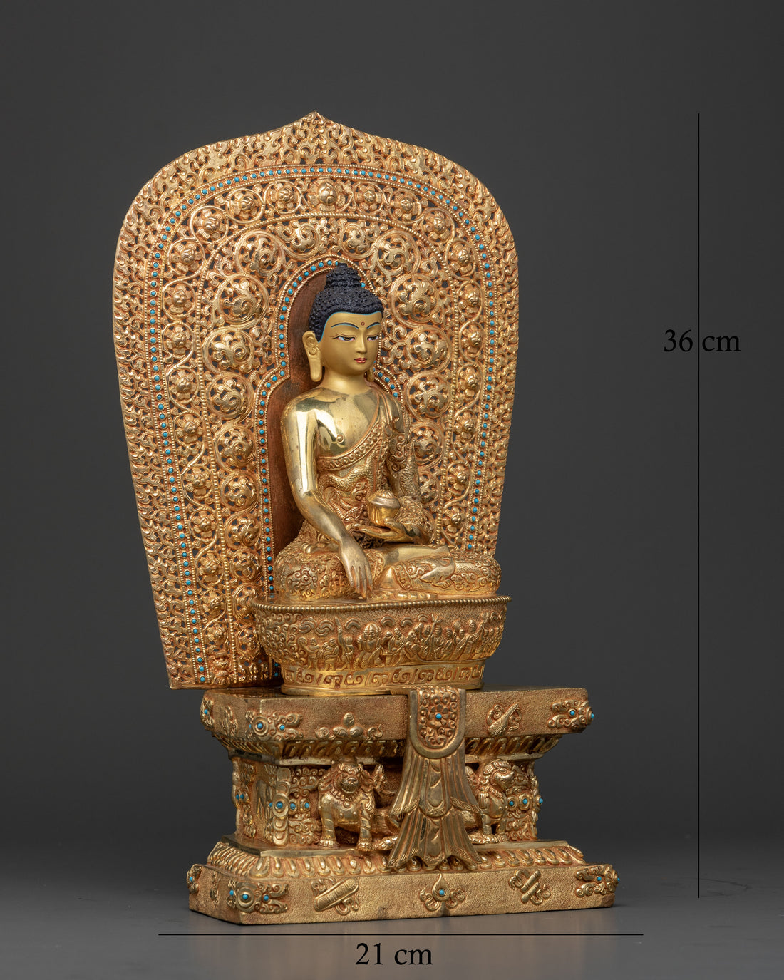 Enlightened Buddha Shakyamuni on a Throne: The Pinnacle of Serenity